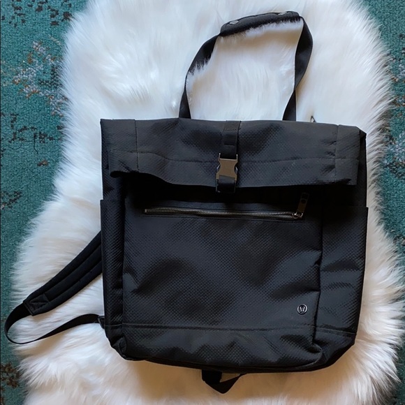 Lululemon Backpack Book Bag Black Tote Gym Bag - Picture 1 of 6